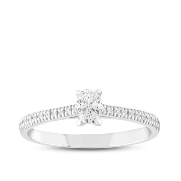 0.33 Karat Pırlanta Oval Tektaş Yüzük