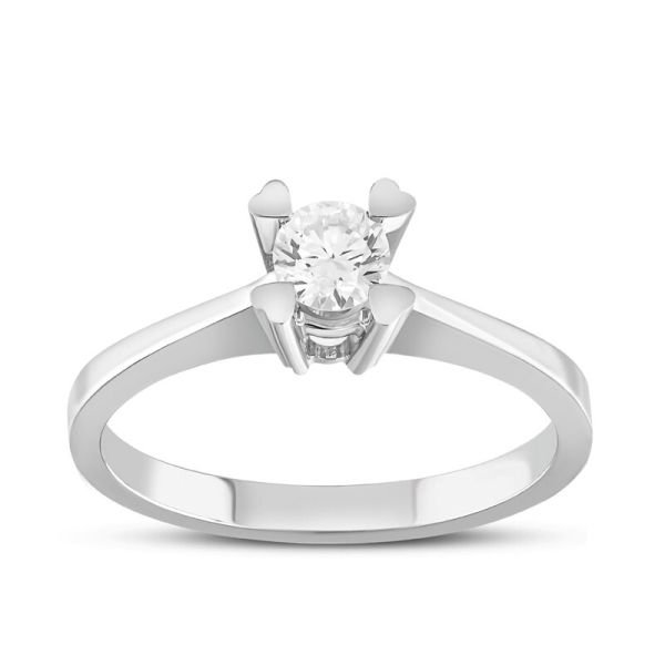 0.31 Karat Pırlanta Kalp Tektaş Yüzük