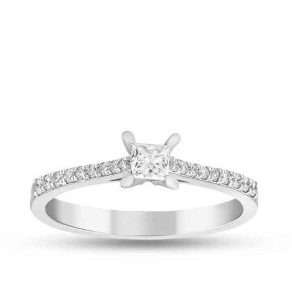 0.49 Karat Pırlanta Prenses Tektaş Yüzük