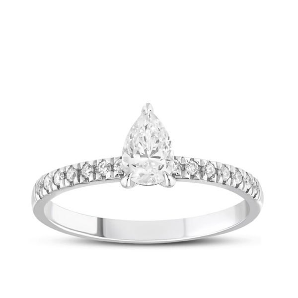 0.64 Karat Pırlanta Damla Tektaş Yüzük