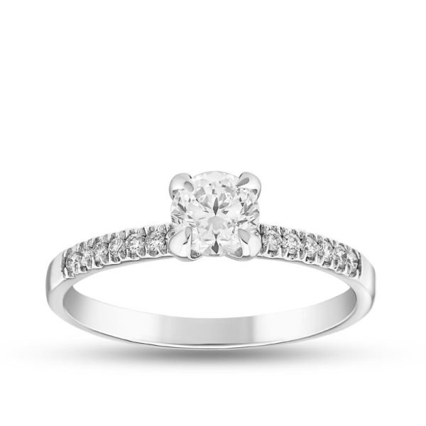 0.76 Karat Pırlanta HRD Sertifikalı Tektaş Yüzük