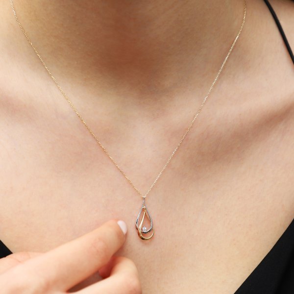 Damla Kafes Kolye 14 Ayar