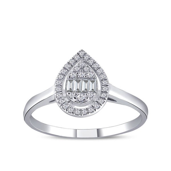 0.18 Karat Pırlanta Baget Yüzük