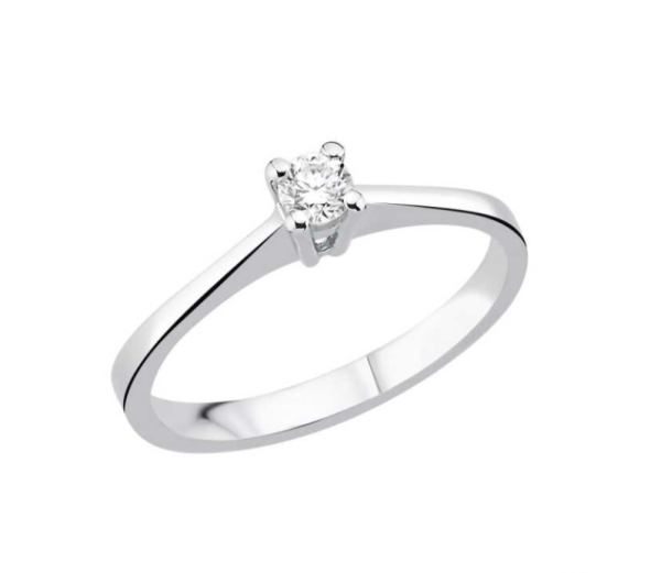 0.10 Karat Doğal Pırlanta Minimal Tektaş Yüzük