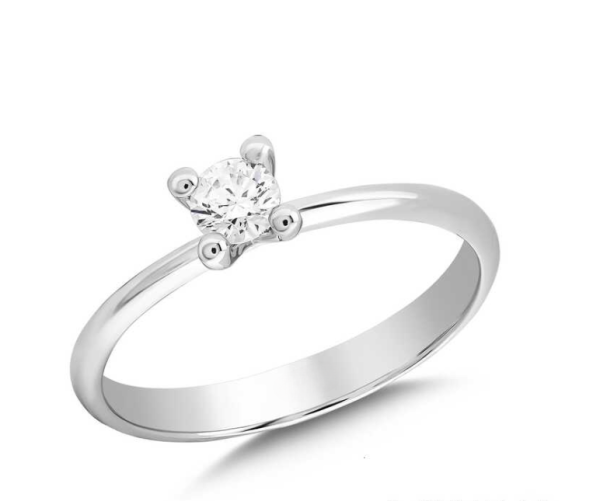 0.20 Karat Doğal Pırlanta Minimal Tektaş Yüzük