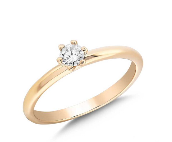 0.20 Karat Doğal Pırlanta Minimal Tektaş Yüzük