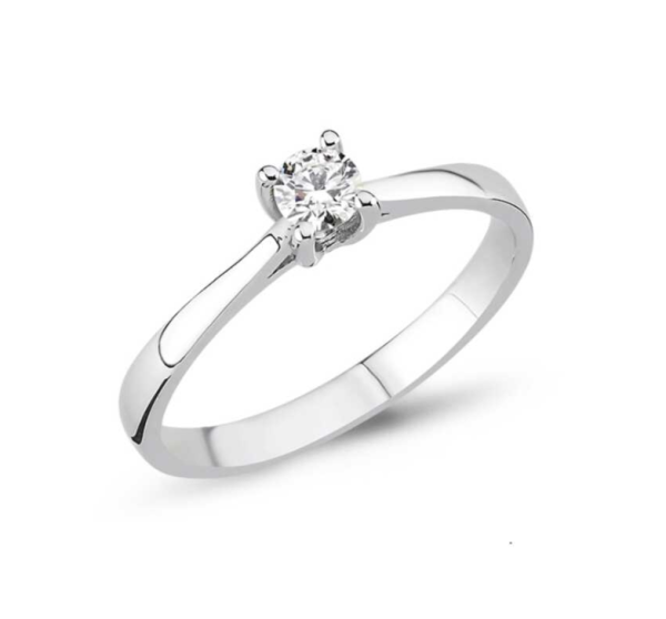 0.20 Karat Doğal Pırlanta Minimal Tektaş Yüzük