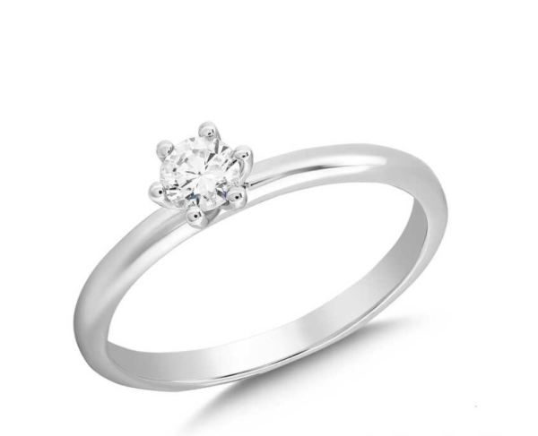 0.20 karat Doğal Pırlanta Minimal Tektaş Yüzük