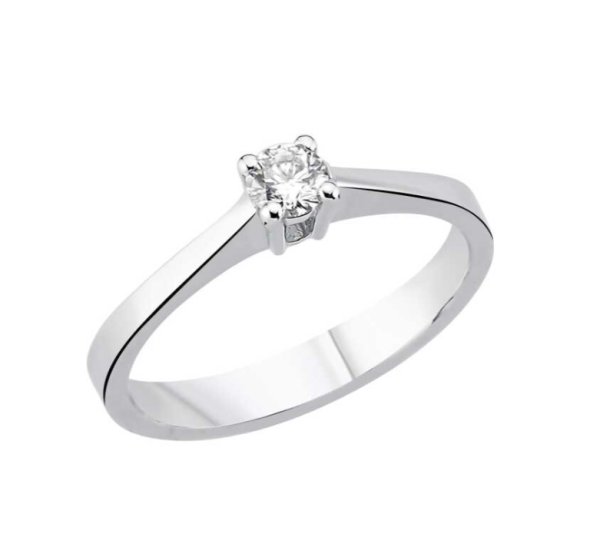 0.20 Karat Doğal Pırlanta Minimal Tektaş Yüzük