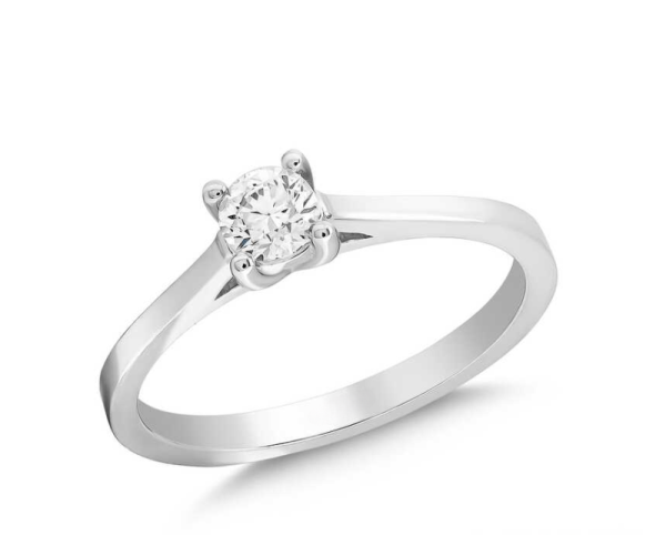 0.20 Karat Doğal Pırlanta Minimal Tektaş Yüzük