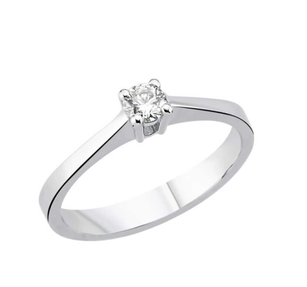 0.20 Karat Doğal Pırlanta Minimal Tektaş Yüzük