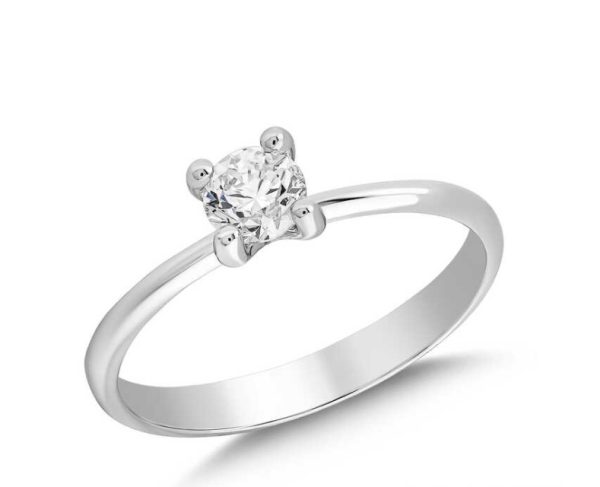 0.30 Karat Doğal Pırlanta Minimal Tektaş Yüzük