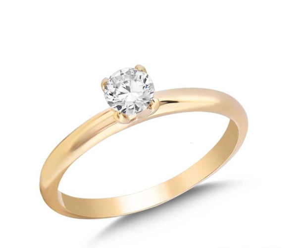 0.30 Karat Doğal Pırlanta Tektaş Yüzük