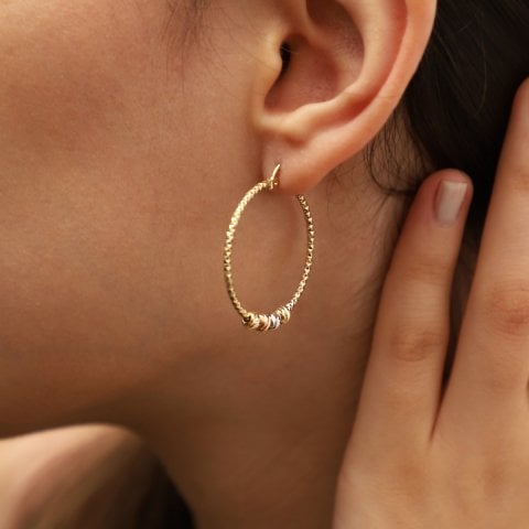 Renkli Top Temalı Halka Küpe